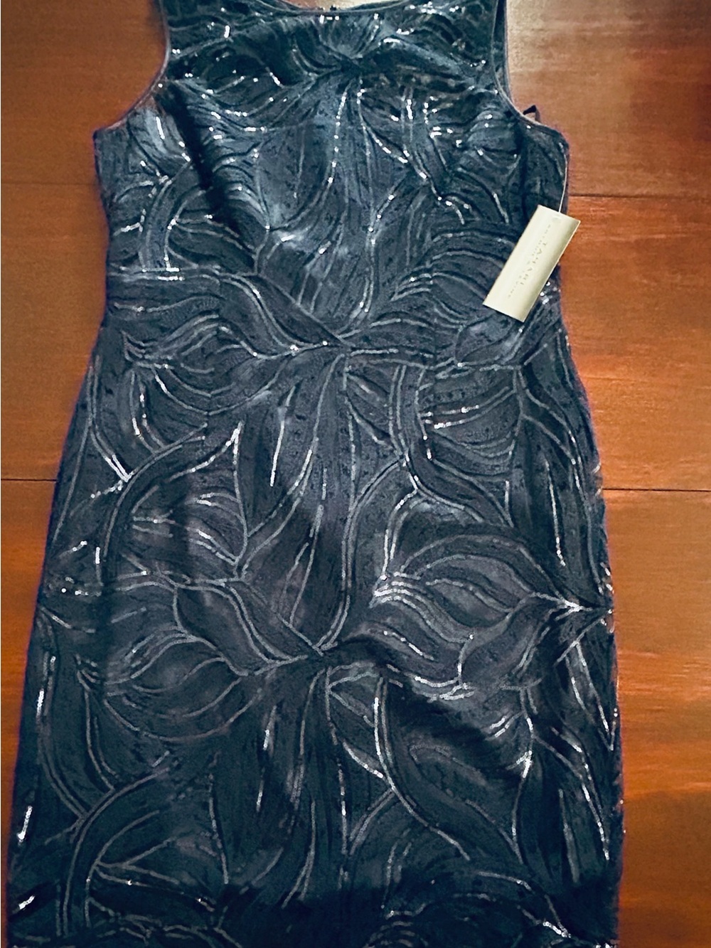 Tahari Arthur S Levine Navy Sequin Mini Dress Size 12 NWT